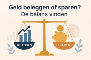 balans tussen geld sparen en beleggen