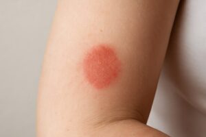 rode droge vlekken op huid arm