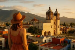 vrouw die alleen reist in de bestemming mexico